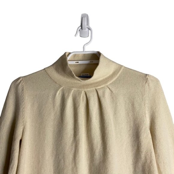 Acrobat Women's Ivory 100% Cashmere Mock Neck Sweater - Picture 2 of 7